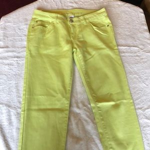 Lime green denim jeans